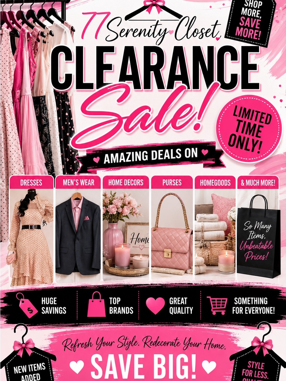 Serenity’s Ultimate Closet SALES